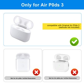 Quevati Wireless Charging Case Compatible with Air Pods 3, Wireless Charging Case Original Replacement Bluetooth Pairing Sync Button