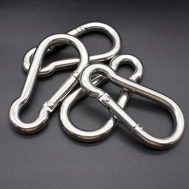 Zocita 4 Pcs Carabiner Clips Set, 3.1 Inch Stainless Steel Spring Snap Hook Heavy Duty for Key Chains Swing Outdoor Camping Fishing Hiking Traveling