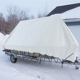 E&K Sunrise 10' x 10' Finished Size General Multi-Purpose Tarpaulin 10-mil Poly Tarp - White - Set of 4