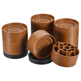 sourcing map Round Furniture Risers 4 Set, Height 3.54" Adjustable Bed Lifts Risers for Bed Frame, Table, Desk, Couch Leg, Chair Risers, Supports 1300 Lbs, Brown