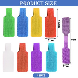 Pack of 48 Cable Labels Writeable 4 x 2 cm, Reusable Cable Marking in 8 Colours, Cable Labelling for Organising Cables & Wires in the Office, Home or IT Area