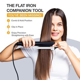 ColorBow Peine de clip de cola de rata (paquete de 2) peine alisador de pelo, peine de hierro plano, peine de alisado, herramientas de peinado para colorear el cabello, herramientas de corte y guía de hierro plano