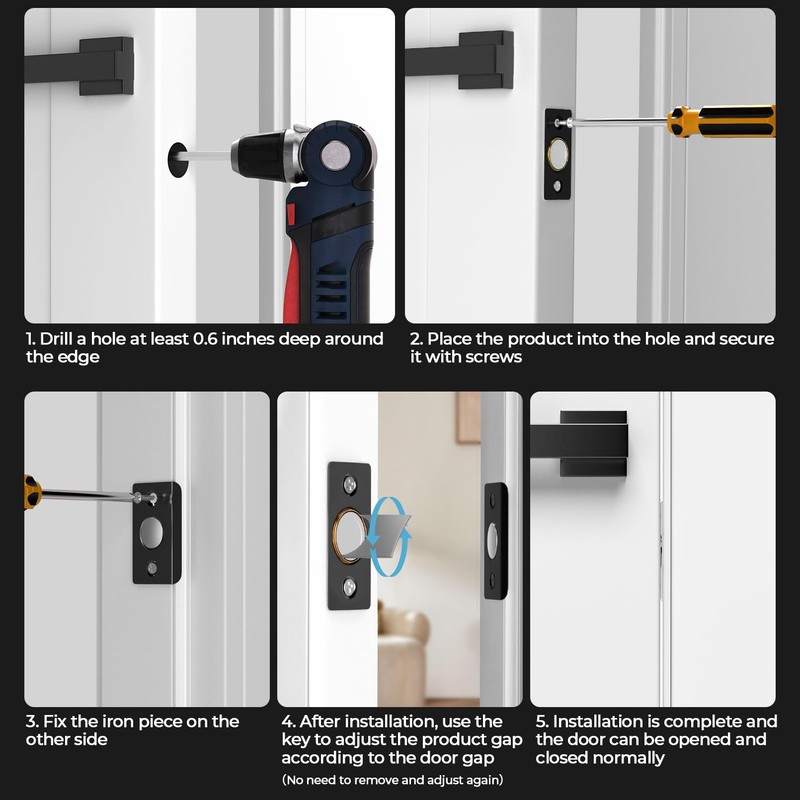 Tonitrui Silent Ball Catch, Adjustable Strong Magnet Door Catch，Using Noise