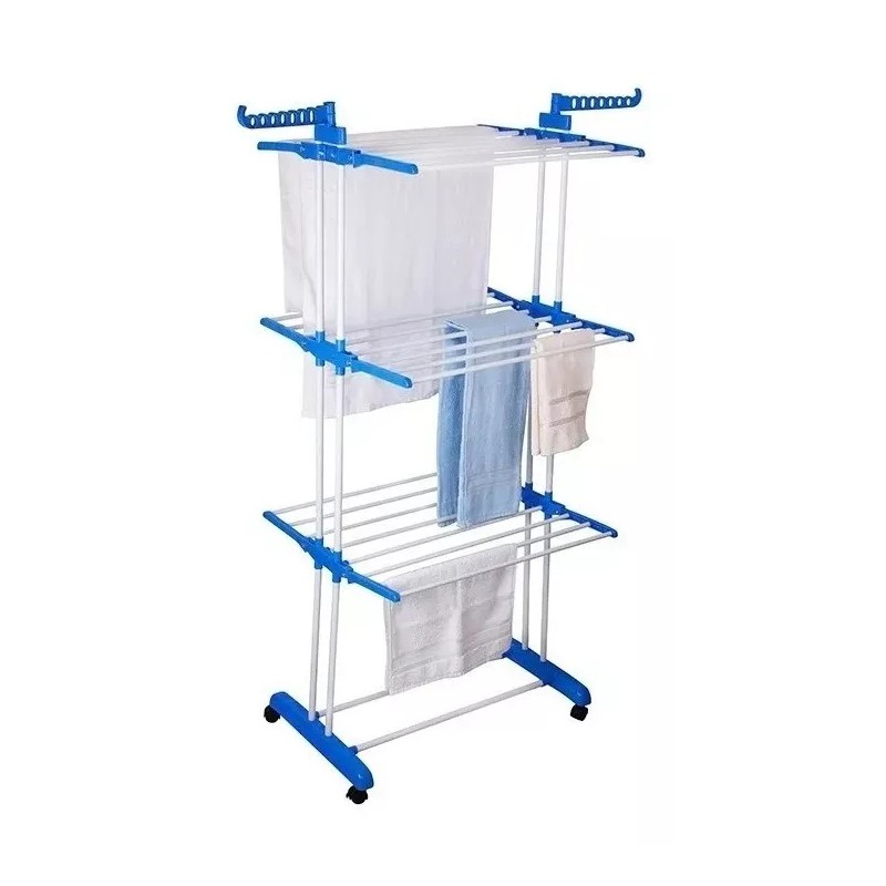 Tendedero De Ropa Plegable Retráctil Practico 3 Niveles