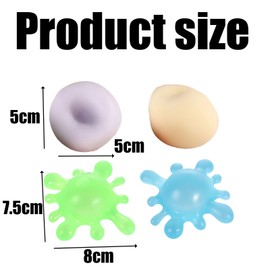 4PCS Crunchy Stress Ball, Fidget Toys Squishy, Stress Balls for Anxiety, Squishy Ball Hand Grip Pressure Ball, Stress Balls Toy Age 5 to Adult, Ideal for School, Office & Anxiety Relief, Sensory Toys