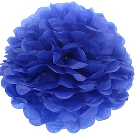 lightingsky 10pcs bricolaje decorativo bola de flores de pompones de papel de seda perfecto para fiestas boda Home Decoración de exteriores, Azul 3, 4-inch Diameter