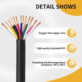 Yinaolan 13 Core Trailer Cable 5 m Tow Rope 13 Core Trailer Cable Black for Caravans Lorries Industry