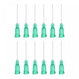 sourcing map 20 Pcs 18G Plastic Dispensing Needles, 1" PP Glue Needle Tube Blunt Luer Lock Tips with PP Flexible Needle for Liquid Glue Gun, Green