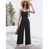 ANRABESS Women Jumpsuit V Neck Spaghetti Strap Wide Leg Jumper