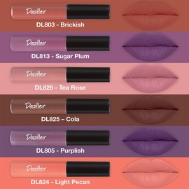 Dazller Lip Colour Mini, 3.6g, Nude Splash, Pack of 6, Ultra-intense Matte, Smudge-proof, Transfer-proof, 8-hr Stay, Single-stroke Application