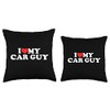 I Love My Car Guy Throw Pillow, 16x16, Multicolor