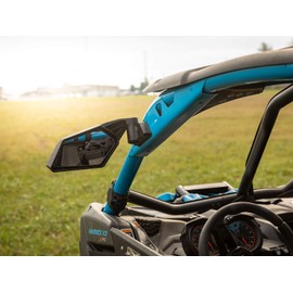 SuperATV Sport Side View Mirrors for a Can-Am Maverick X3 (See Fitment) | Left and Right Can Am Mirrors | Wide Viewing Angle | 7" x 3.5" Convex Mirror | Bolts onto Factory Location!