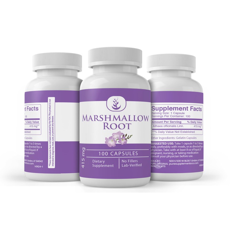 Pure Original Ingredients Marshmallow Root, (100 Capsules) Always Pure, No