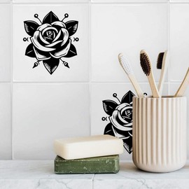 'Rose Flower' 108mm Square Ceramic Tile (TD00027894)