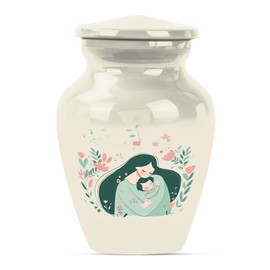 YATHABHISA MOM URN, Memorial Burial Urn - Small Keepsake Urn for Mom & Dad Ashes - Cremation Urns for Adults Male & Female - Decorative Urn - Pack of 1 - Small Ashes Keepsake for Sister