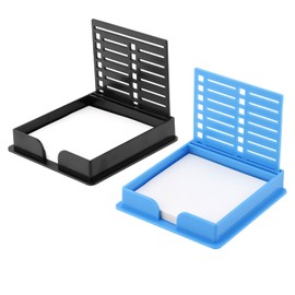 2pcs Sticky Note Stencil with 320pcs Sticky Notes, Note Holder Clip with Line Box Drawing Template Memo Pad Organizer Self-Sticky Notepad Maker Stationery for Office Home School (Black, Blue)