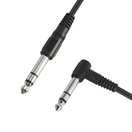[Music Series] Line Cable, Stereo Standard Cable, Stereo Standard Plug, 0.25 inch (6.3 mm), Straight Plug to L-Type Plug, 9.8 ft (3 m) / C-072