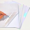 Cosrk 36 Sheets Holographic Sticker Paper, Transparent Holographic Vinyl Laminate