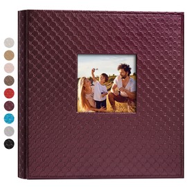 Mublalbum Leather Photo Album 4x6 600 Photos Large Capacity Picture Book with Horizontal and Vertical Pockets for Baby Wedding Anniversary and Family (Wine Red)