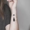 Oottati Small Cute Temporary Tattoo Kitten Cat Neck Hand (Set