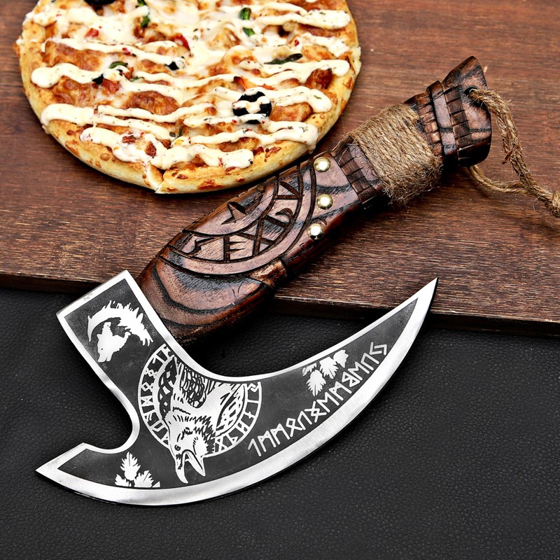 MR. CRAFT Pizza Cutter Axe Rocker Carbon Steel Slicer Chef