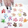 UCCASA 50Pcs Ice Flower Nail Charms 3D Resin Colorful Art