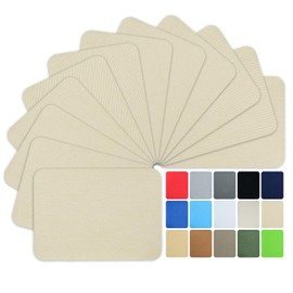 WILDREEDS Premium Quality Fabric Iron on Repair Patches 100% Cotton Iron on Patches for Clothing Inside & Outside Strongest Glue 3" by 4-1/4" (7.5 cm x 10.5 cm)-Beige