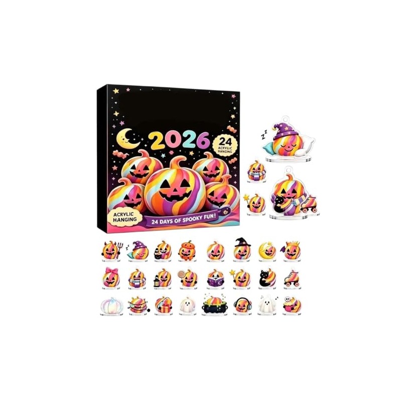 2026 Halloween Countdown Calendar, Reusable Miniature Pumpkin Set, Gift