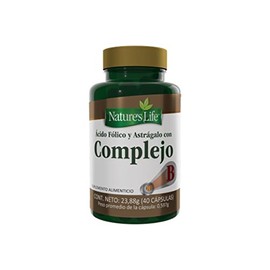 Natures Life Complejo B y cido Flico  Con Vitaminas del Grupo B y cido Flico, Suplemento Alimenticio  40 Cpsulas                                      