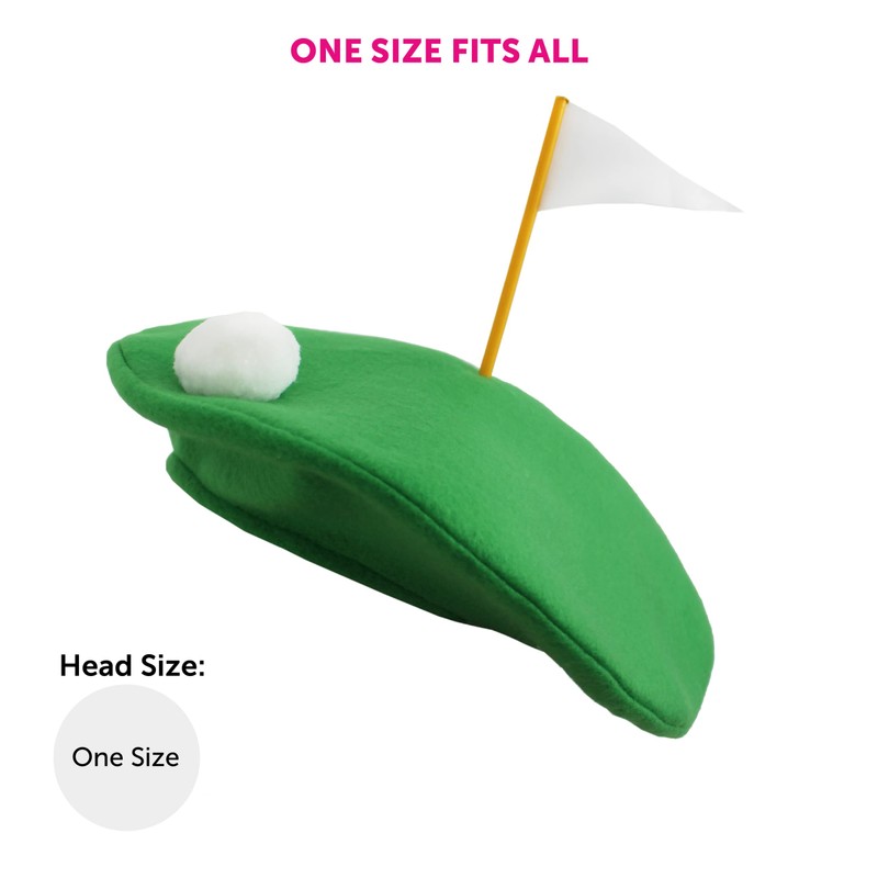 Golf Hat Fancy Dress Accessory Crazy Pub Golf Green Beret