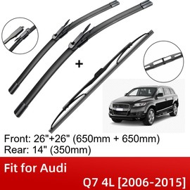 3 Wipers 26" 26" 14" Front And Rear Replacement Fit for Q7 4L 2006-2015, Windshield Wiper Blades Original Equipment Wiper Blade, That Meet OEM Quality Easy DIY Install Premium All-Season