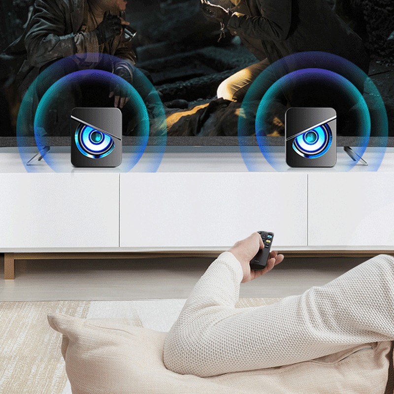 1 Pair Desktop Computer Speaker Multifunction Stylish Strong Bass 4D