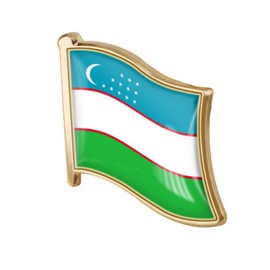 vmcoatdu Uzbekistan Flag Pin Badge International Travel Brooch Metal Alloy Souvenir Pin for Hat Clothes Backpack (Uzbekistan)
