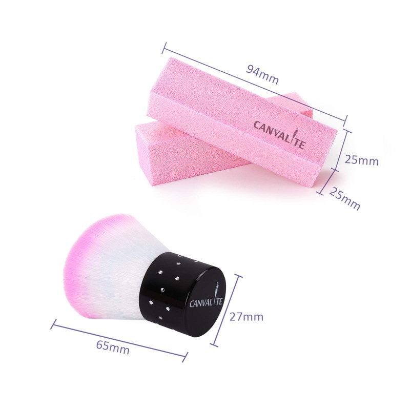 Canvalite Pack of 10 Buffer for Gel Nails Pink Buffer