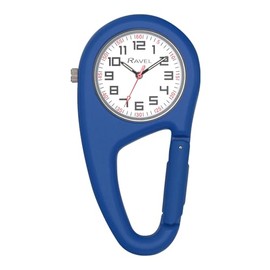 Ravel - Belt Clip Caribiner Quartz Watch - Analog Quartz Movement - R1105, Blue 16, Sporty