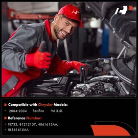 A-Premium Set of 6 Fuel Injectors Compatible with Chrysler Pacifica 2004 3.5L, Replace# RL861615AA, 4861615AA