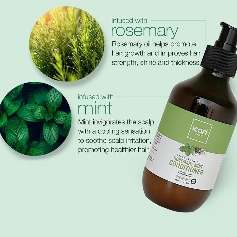 ican London Rosemary Mint Strengthening Hair Shampoo + Conditioner 300ml