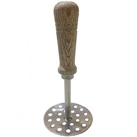 Potato Masher,Masher,Bean Masher,Masher for Potatoes,Crusher,Potato Masher Stainless Steel,Wooden Masher,Stainless Steel Smooth Potato Masher with Wooden Handle