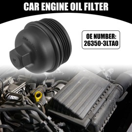 Partuto Oil Engine Filter Housing Cap Cover No.26350-3LTA0 - Car Oil Filter Housing Cap - for Kia K900 2019-2020 3.3L Plastic Black - 1 Pc