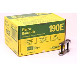 Flexco 190E Box Quick-Fit (tm) Bolt Solid Steel Plate Fastener #20001 (25 Sets Pre-Assembled Bottom Plates- Piloted Bolts) for Splicing Conveyor Belting Rubber, Urethane, Polyurethane, Neoprene