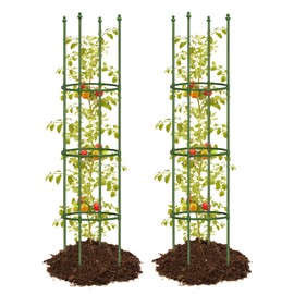 Joyhalo 2 Pack Tomato Cage for Garden, Up to 59 Inch Heavy-Duty Tomato Trellis, Height Adjustable Garden Trellis for Climbing Plants Vegetables Flowers Cucumber Peony
