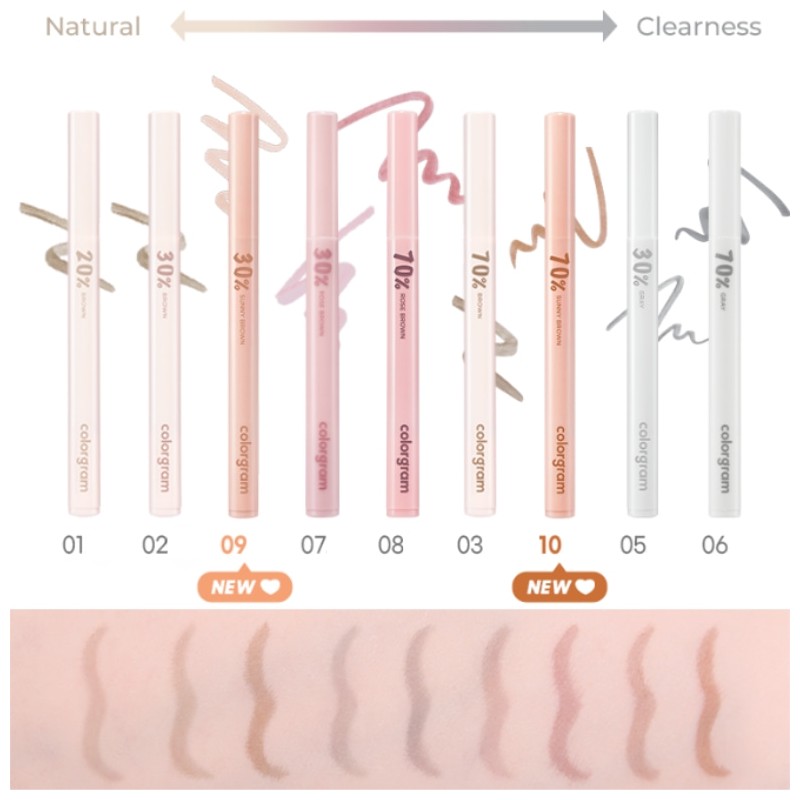 COLORGRAM Shade Re-Forming Brush Liner 0.5g, Color:07 30% Rose Brown