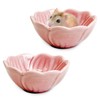 BNOSDM 2 Pcs Hamster Ceramic Food Bowl Flower Series Gerbil
