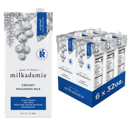 milkadamia Macadamia Milk - Creamy - 32 Fl Oz (Pack of 6) - Lactose Free, Vegan, Shelf Stable, Plant Based, Non Dairy, Dairy Free