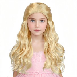 IMEYLE Long Blonde Wigs Women Good Witch Princess Wig Blonde Wavy Curly Ponytail Wig Movie Cosplay Queen Wigs for Cosplay Costume Outfit Halloween Party Daily Use+ Hair Cap