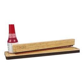 Inkvasor Sello Base de Madera Para Márgenes Escolares - Incluye Almohadilla y Tinta (Rojo) - Perfecto Para Cuadernos de Cuadrícula y Rayados - Eduació