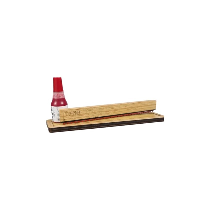 Inkvasor Sello Base de Madera Para Márgenes Escolares - Incluye