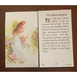 Trad Catholic Holy Card - Our Lady Flower of the Fields - Salve Regina