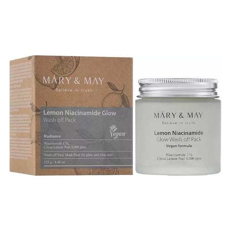 Mary&may Lemon Niacinamide Glow Wash Off Pack 125g K-beauty