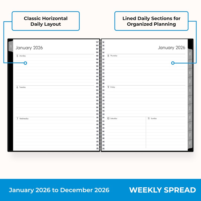 Blue Sky 2026 Weekly and Monthly Planner Calendar, Includes January